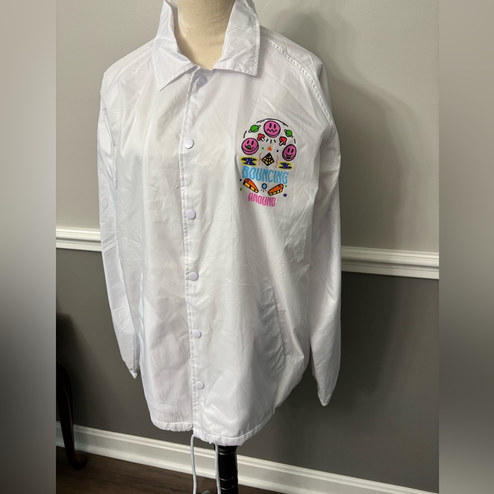 A.Lab Nylon White Jacket with Colorful Graphic